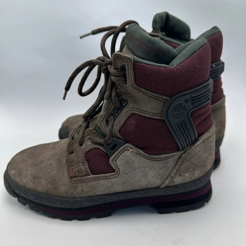 Timberland 95316 Men's 7M Brown Leather Hiking Boots‎ Trail Vintage High Top